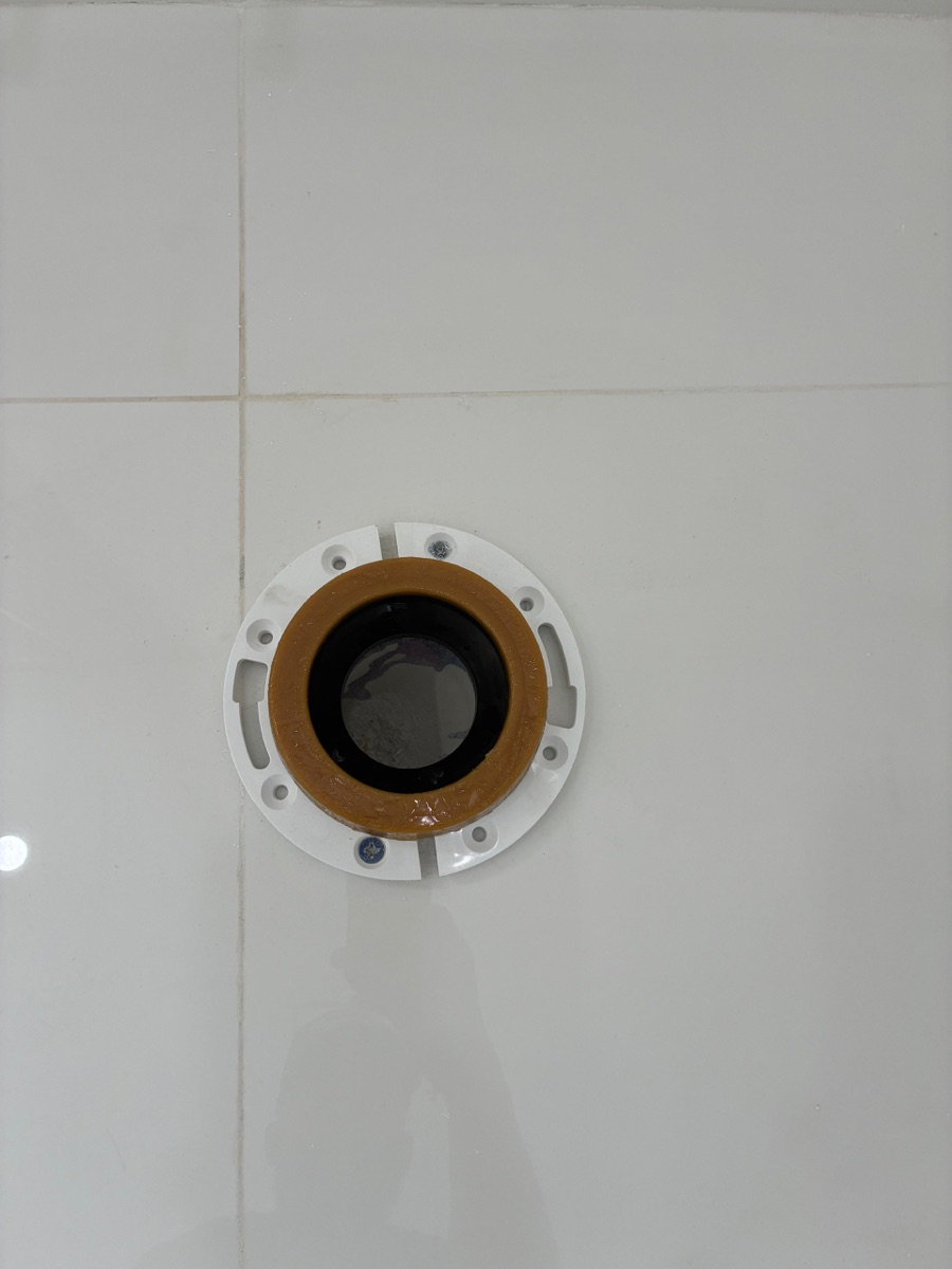 New toilet flange installation