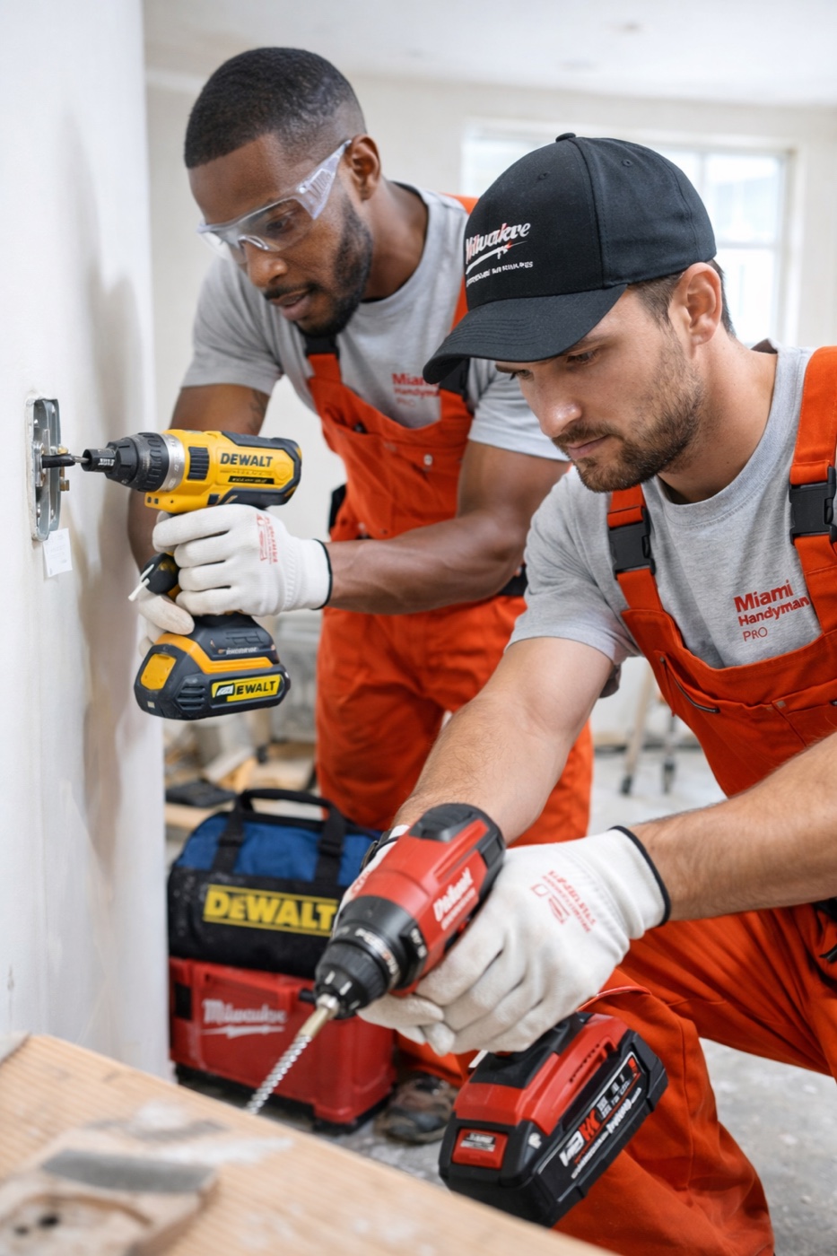 Miami Handyman Pro crew installing drywall in Miami