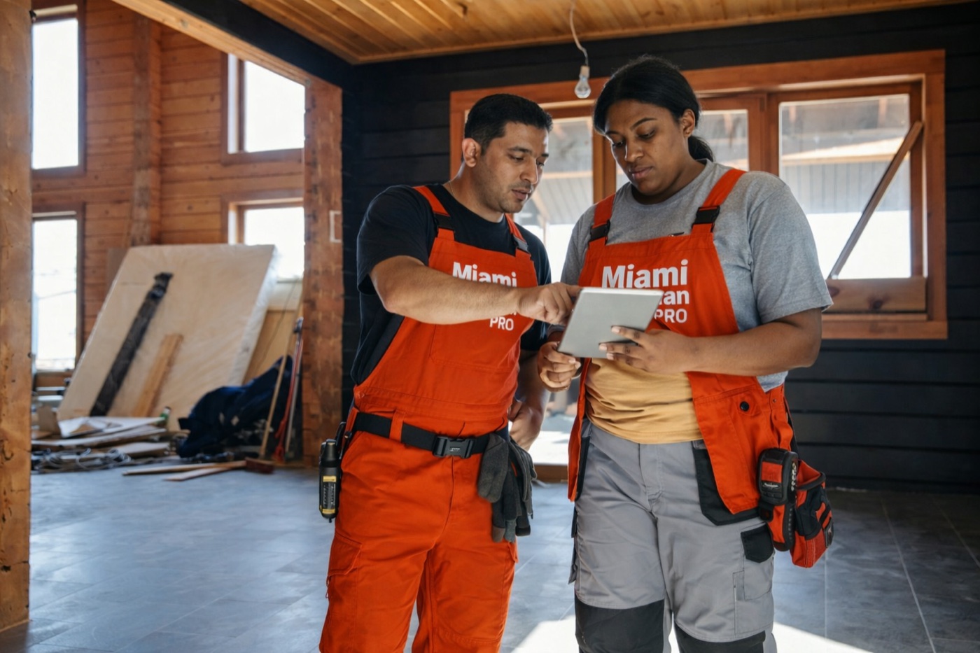 Miami Handyman Pro team planning a remodel